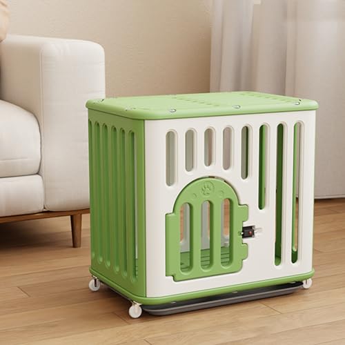 Möbel-Hundekiste, multifunktionale Hundekiste mit Universalrädern, kann um 360 ° gedreht werden, mit Tablett und bequemer Haustiermatte(Green,S) von XKEDNMF