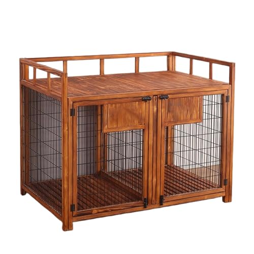 Robuste Hundebox, moderner Beistelltisch mit abnehmbarer Trennwand, bietet Platz for mehr als einen Hund, geeignet for mittelgroße/große/kleine Hunde von XKEDNMF