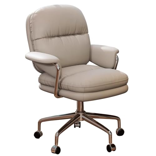 Rollbarer Schreibtischstuhl fürs Schlafzimmer, verdickter gepolsterter Kosmetikstuhl, moderner dekorativer Stuhl, höhenverstellbar, einfach zu montieren(Light grey) von XKEDNMF