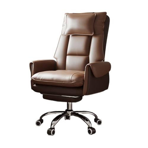 Schreibtischstuhl for das Wohnzimmer, Bürostuhl mit Rückenlehne und verstellbarer Rückenlehne, beweglicher Hebesitz, unabhängiges Kopfstützendesign(Light brown) von XKEDNMF