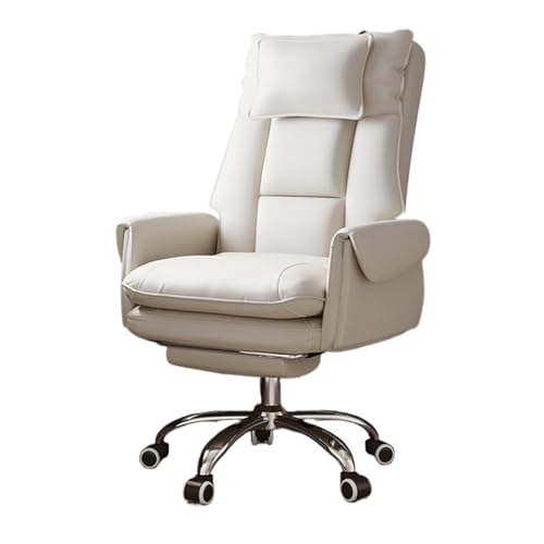 Schreibtischstuhl for das Wohnzimmer, Bürostuhl mit Rückenlehne und verstellbarer Rückenlehne, beweglicher Hebesitz, unabhängiges Kopfstützendesign(White) von XKEDNMF