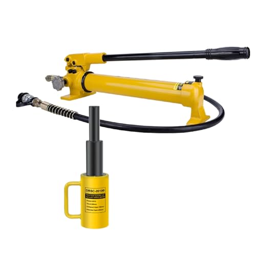 Tragbarer Wagenheber, mehrteiliger Hydraulikwagenheber, Wagenheber-Kit for den Bau, 8 Zoll/200 mm Hub, Hydraulikzylinderheber(20T jack+CP-700 hand pump) von XKEDNMF
