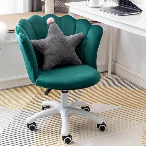 Verstellbarer Bürodrehstuhl, Blütenblatt-Computerstuhl, Hebe- und Drehstuhl, Kissen + Reiniger senden, geeignet for Büro, Wohnzimmer(Green) von XKEDNMF