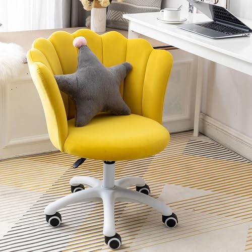 Verstellbarer Bürodrehstuhl, Blütenblatt-Computerstuhl, Hebe- und Drehstuhl, Kissen + Reiniger senden, geeignet for Büro, Wohnzimmer(Yellow) von XKEDNMF