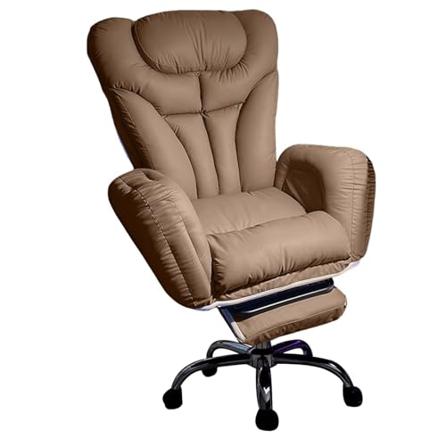 Verstellbarer Freizeit-Rückenlehnenstuhl, Ergonomischer Bürostuhl, Rückenlehne Dreifach Verstellbar, Mit Fußstütze, Geeignet for Schlafzimmer, Büros(Coffee) von XKEDNMF