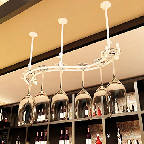 XKNANXCA Bar-Weinregal, hängendes Kelchregal, kreative Dekoration, Weinglashalter, KTV-Becherhalter, Weinglas-Ausstellungsständer, Kunst aus Eisen (Farbe: Weiß, Größe: 100 x 27 cm) von XKNANXCA