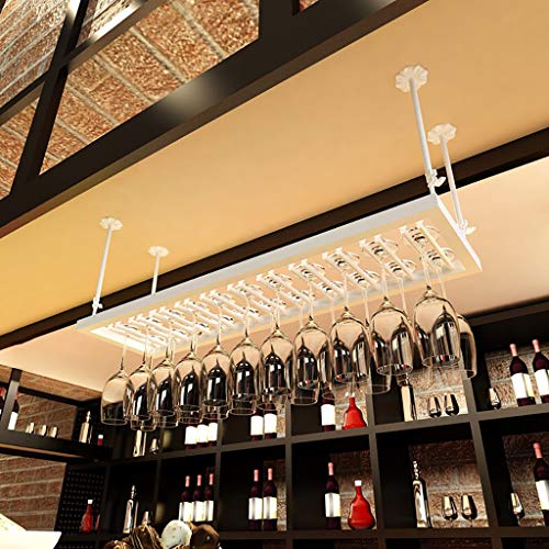XKNANXCA Bar-Weinregal, hängendes Kelchregal, kreative Dekoration, Weinglashalter, KTV-Becherhalter, Weinglas-Ausstellungsständer, Kunst aus Eisen (Farbe: Weiß, Größe: 100 x 35 cm) von XKNANXCA