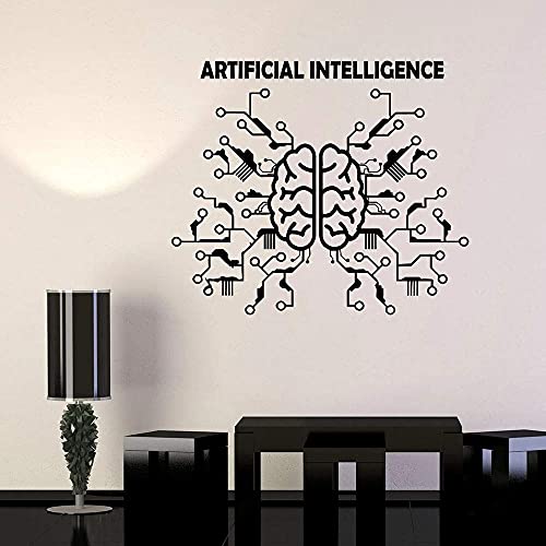 Künstliche Intelligenz Wandaufkleber Gehirn Neuronales Netzwerk Computer Vinyl Aufkleber Technologie Unternehmen Büro Innendekoration 66X57Cm von XKSHUO