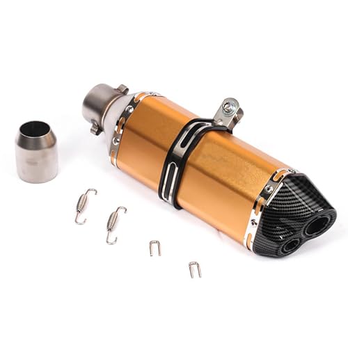 51 mm Universal-Motorradauspuffrohr, modifizierter Schalldämpfer, leicht, Kohlefasermaterial, stylisch und cool, geeignet for Roller und Motorräder(Gold) von XKSJCDR