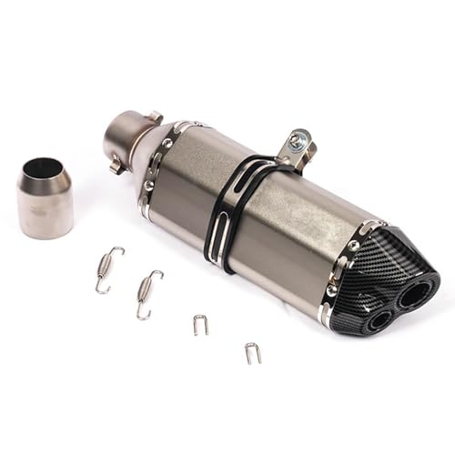51 mm Universal-Motorradauspuffrohr, modifizierter Schalldämpfer, leicht, Kohlefasermaterial, stylisch und cool, geeignet for Roller und Motorräder(Silver) von XKSJCDR