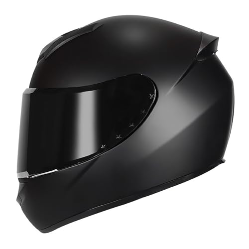 Antibeschlag-Integralhelm for Motorräder, leichtes ABS-Material, universelles Modell, Sicherheitsschutz, geeignet for Motorrad- und Elektrofahrzeug-Schutzhelme(Black,L) von XKSJCDR