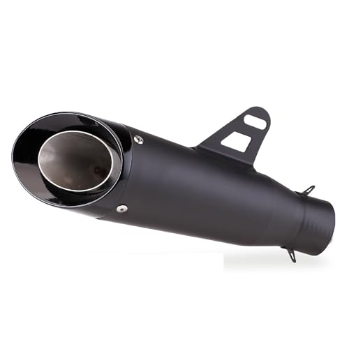 Auspuffrohr for Motorrad-Tuning,Auspuffanlagen-Kit,51 mm/2 Zoll Bohrung,abnehmbarer Schalldämpfer,fischschuppengeschweißtes Design,schräges Anschlussdesign(Black) von XKSJCDR