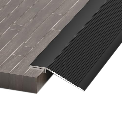 Bodenübergangsleiste,Aluminiumlegierung,geeignet for 0,8–3,5 cm Höhenunterschied,Holzboden zu Fliesen/Schwellenwert/Laminatboden,mehrere Farben erhältlich(Black,7cm) von XKSJCDR