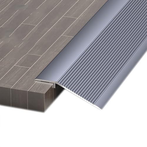 Bodenübergangsleiste,Aluminiumlegierung,geeignet for 0,8–3,5 cm Höhenunterschied,Holzboden zu Fliesen/Schwellenwert/Laminatboden,mehrere Farben erhältlich(Gray,10cm) von XKSJCDR