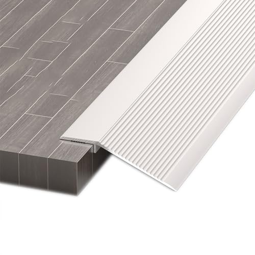Bodenübergangsleiste,Aluminiumlegierung,geeignet for 0,8–3,5 cm Höhenunterschied,Holzboden zu Fliesen/Schwellenwert/Laminatboden,mehrere Farben erhältlich(White,10cm) von XKSJCDR