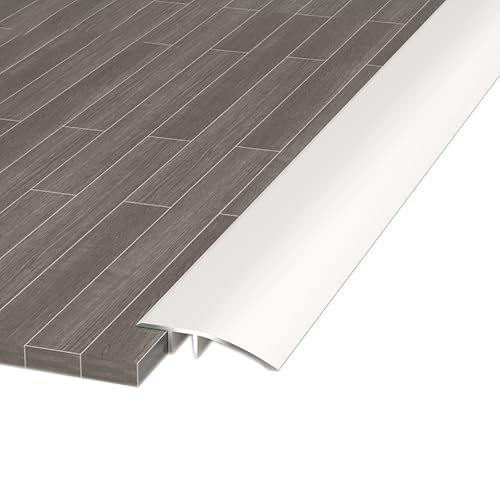 Bodenübergangsleiste,Aluminiumlegierung,geeignet for 0,8–3,5 cm Höhenunterschied,Holzboden zu Fliesen/Schwellenwert/Laminatboden,mehrere Farben erhältlich(White,4.2cm) von XKSJCDR