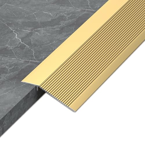 Bodenübergangsleiste,Schwellenleiste,verdickte Aluminiumlegierung,großer/kleiner Höhenunterschied,geeignet for Holzböden und Fliesen und andere unebene Böden(Gold,7cm) von XKSJCDR