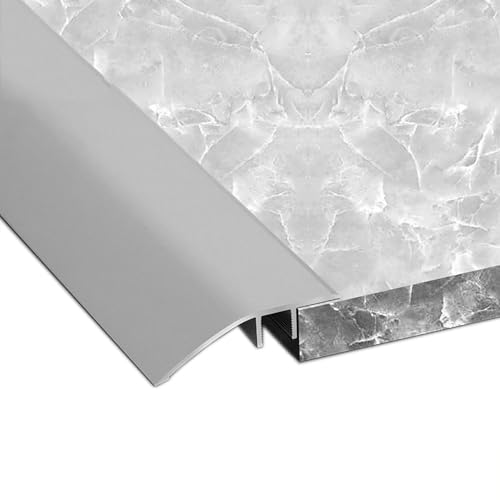 Bodenübergangsschwellenleiste,Aluminiumlegierungsmaterial,verwendet for Rampenböden und unebene Teppichkanten,gleicht Höhenunterschiede von 0,2-1,5 Zoll aus(Silver,44mm) von XKSJCDR