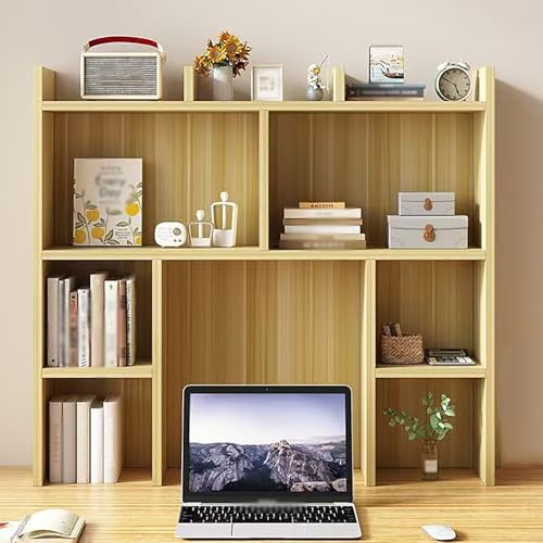 Desktop-Bücherregal mit Aufbewahrungs- und Anzeigefunktion,freistehendes Computer-Schreibtisch-Bücherregal,geeignet for die Desktop-Aufbewahrung im Home-Office(Beige) von XKSJCDR