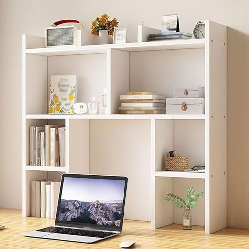 Desktop-Bücherregal mit Aufbewahrungs- und Anzeigefunktion,freistehendes Computer-Schreibtisch-Bücherregal,geeignet for die Desktop-Aufbewahrung im Home-Office(White) von XKSJCDR