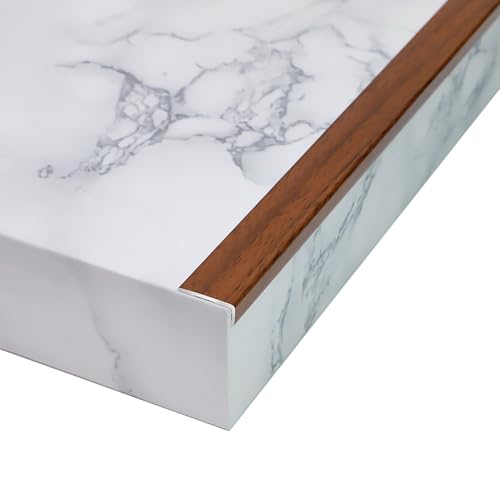 Kantenanleimung mit Holzmaserung, Eckschutz for Treppenstufen, Aluminiumlegierung, rechtwinklige Schutzstreifen for Holzböden for gewerbliche/private Treppen(Beige3,25x10mm) von XKSJCDR