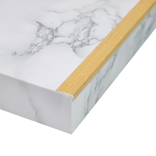 Kantenanleimung mit Holzmaserung, Eckschutz for Treppenstufen, Aluminiumlegierung, rechtwinklige Schutzstreifen for Holzböden for gewerbliche/private Treppen(Brown,20x8mm) von XKSJCDR