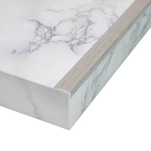 Kantenanleimung mit Holzmaserung, Eckschutz for Treppenstufen, Aluminiumlegierung, rechtwinklige Schutzstreifen for Holzböden for gewerbliche/private Treppen(Gray1,35x20mm) von XKSJCDR