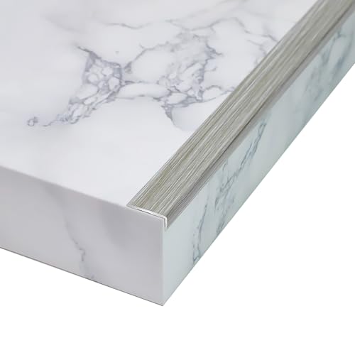 Kantenanleimung mit Holzmaserung, Eckschutz for Treppenstufen, Aluminiumlegierung, rechtwinklige Schutzstreifen for Holzböden for gewerbliche/private Treppen(Gray2,35x20mm) von XKSJCDR
