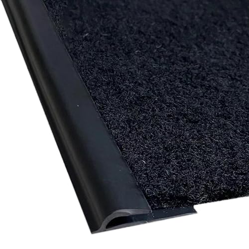 Kantenschutzleiste,schützt Teppichkanten vor dem Ausknicken,robust und langlebig,for Übergänge von Fliesen-/Holzböden zu Teppichböden,inklusive Klebeband(Black) von XKSJCDR