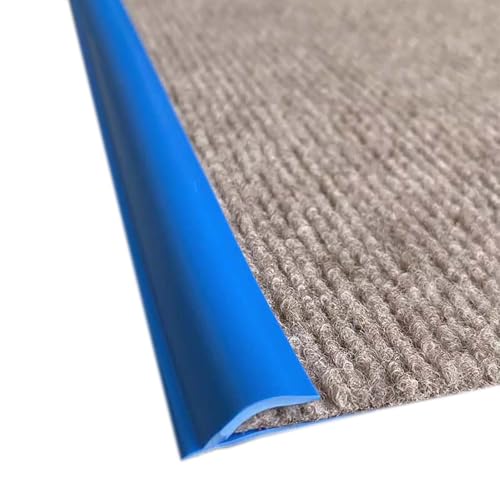 Kantenschutzleiste,schützt Teppichkanten vor dem Ausknicken,robust und langlebig,for Übergänge von Fliesen-/Holzböden zu Teppichböden,inklusive Klebeband(Blue2) von XKSJCDR