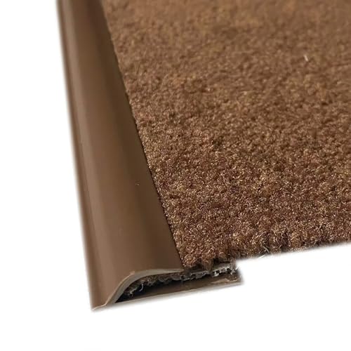 Kantenschutzleiste,schützt Teppichkanten vor dem Ausknicken,robust und langlebig,for Übergänge von Fliesen-/Holzböden zu Teppichböden,inklusive Klebeband(Brown) von XKSJCDR