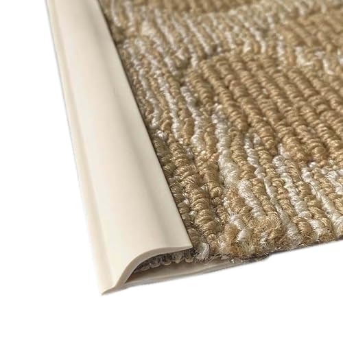 Kantenschutzleiste,schützt Teppichkanten vor dem Ausknicken,robust und langlebig,for Übergänge von Fliesen-/Holzböden zu Teppichböden,inklusive Klebeband(White) von XKSJCDR