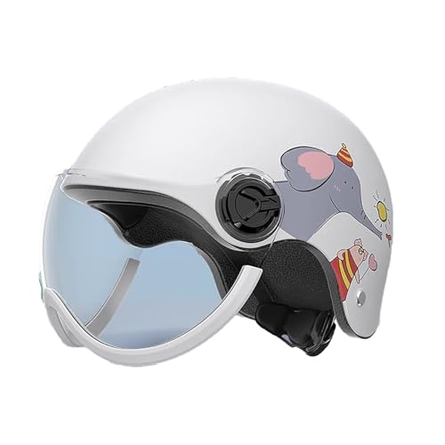 Kinderhelm, süßes Muster, verstellbarer Kopfumfang, dreifache Struktur, geeignet for Skateboarding, Radfahren, Laufrad und andere Outdoor-Aktivitäten(White) von XKSJCDR