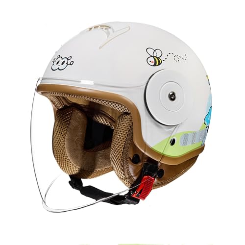 Kleinkindhelm,verstellbarer Kopfumfang,universell for alle vier Jahreszeiten,abnehmbare Ohrenschützer,süßes Cartoon-Design,geeignet Outdoor-Aktivitäten(White) von XKSJCDR
