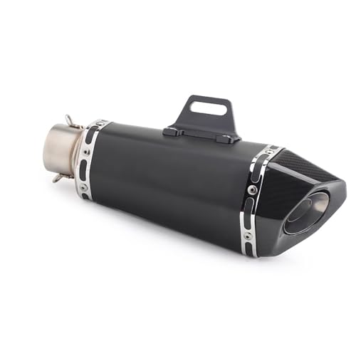 Konisches sechseckiges Auspuffrohr,modifiziertes Motorrad-Auspuffrohr,Edelstahlmaterial,robust und langlebig,Qualitätssicherung, geeignet for Motorräder(Black) von XKSJCDR