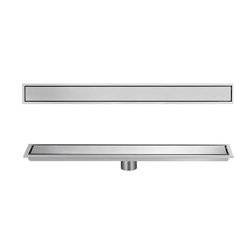 Linearer, unsichtbarer Bodenablauf aus Edelstahl,Design mit zentraler Entwässerung,leicht zu zerlegen und zu reinigen,geeignet for Badezimmer und Balkone(Silver,10x30) von XKSJCDR