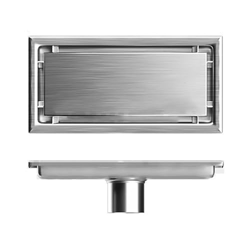 Linearer, versteckter Bodenablauf, Duschablauf aus Edelstahl 304, geruchsabweisend, hoher Durchfluss, anpassbare Länge, geeignet for Badezimmer/Duschraum/Balkon(10x40) von XKSJCDR