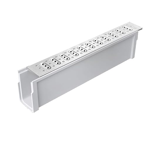 Linearer,fertiger Entwässerungsgraben,Druckfestigkeit in mehreren Szenen,schön und ordentlich,geeignet for Hof-/Küchen-/Platzentwässerungssystem(With lid,10x15cm) von XKSJCDR