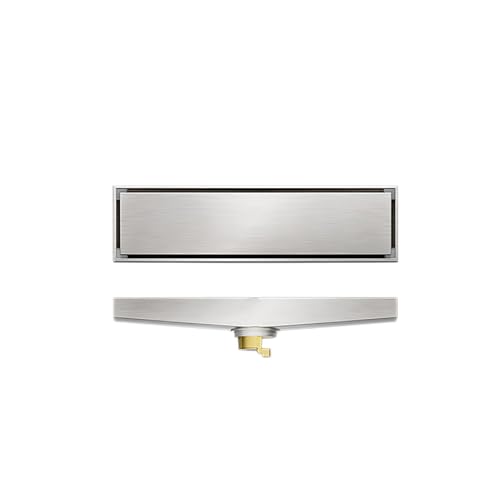 Linearer Abfluss,Konstruktion aus Edelstahl 304,Schwerkraftbetätigte Klappabdeckung,Leicht zu zerlegen und zu reinigen, Geeignet for Badezimmer und Balkone(Invisible,8x60) von XKSJCDR