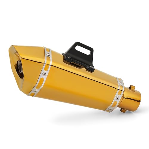 Motorrad-Auspuffrohr, goldener kleiner Kegel, sechseckiger Endabschnitt, 51 mm, universell, abnehmbarer Schalldämpfer, for Motorradmodifikationen Motorrad-Auspuffrohr, goldener kleiner Kegel, sechseckiger Endabschnitt, 51 mm, universell, abnehmbarer Schalldämpfer, for Motorradmodifikationen von XKSJCDR