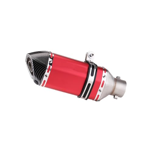 Motorradmodifiziertes kleines sechseckiges Auspuffrohr,Rennsport,Leistungssteigerung,Drehmomentsteigerung,Schalldämpferklemme,Systemkit,for Motorradmodifikation(Red) von XKSJCDR