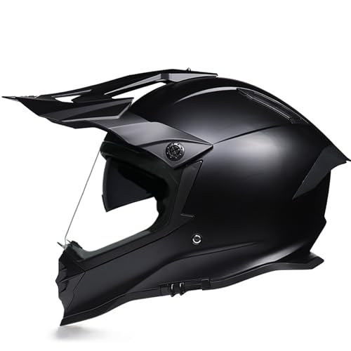 Offroad-Helm, vier Linsen optional, ABS-Schlagfestigkeit, mehrdimensionale Belüftung, professioneller All-Terrain-Helm, geeignet for Motorradfahren(Clear,XL) von XKSJCDR