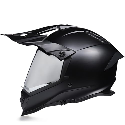 Offroad-Helm, vier Linsen optional, ABS-Schlagfestigkeit, mehrdimensionale Belüftung, professioneller All-Terrain-Helm, geeignet for Motorradfahren(Silver,M) von XKSJCDR