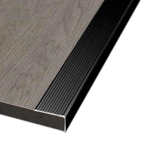 Rutschfester Kantenstreifen for Treppenstufen,geeignet for Schutz von Fliesen-/Holzstufen-/Marmorböden im Innen- und Außenbereich,verstellbare Übergangsstreifen(Black,20x40mm) von XKSJCDR