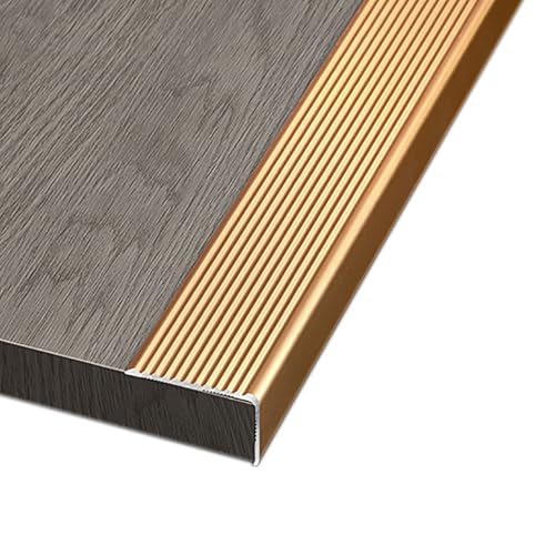 Rutschfester Kantenstreifen for Treppenstufen,geeignet for Schutz von Fliesen-/Holzstufen-/Marmorböden im Innen- und Außenbereich,verstellbare Übergangsstreifen(Gold,20x30mm) von XKSJCDR