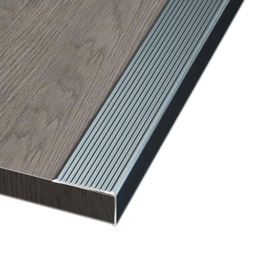 Rutschfester Kantenstreifen for Treppenstufen,geeignet for Schutz von Fliesen-/Holzstufen-/Marmorböden im Innen- und Außenbereich,verstellbare Übergangsstreifen(Gray,20x50mm) von XKSJCDR