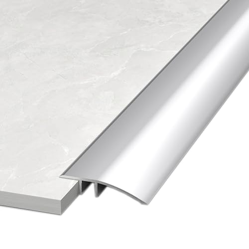 Schwellenleiste,Bodenübergangsleiste,verdicktes Aluminiumlegierungsmaterial,großer/kleiner Höhenunterschied,geeignet for unebene Böden wie Holzböden und Fliesen(Silver,4.2cm) von XKSJCDR