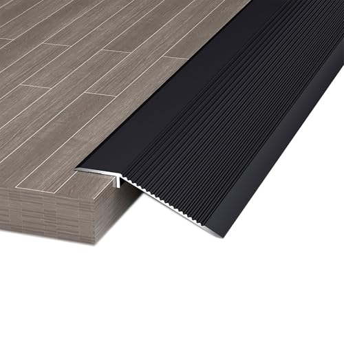 Schwellenrampe,Bodenübergangsleiste aus Metall,Aluminiumlegierung,Bodenübergangsleiste,for Teppich,Eingangstür,Schwelle,Rollstuhl,kleine und große Abhänge(Black,7cm) von XKSJCDR