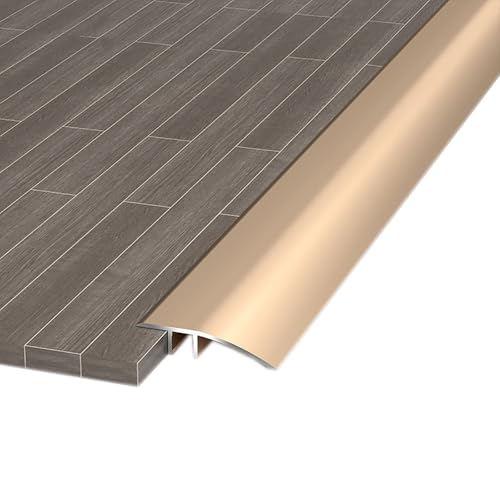 Schwellenrampe,Bodenübergangsleiste aus Metall,Aluminiumlegierung,Bodenübergangsleiste,for Teppich,Eingangstür,Schwelle,Rollstuhl,kleine und große Abhänge(Gold,4.2cm) von XKSJCDR