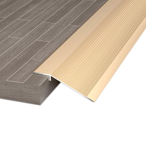 Schwellenrampe,Bodenübergangsleiste aus Metall,Aluminiumlegierung,Bodenübergangsleiste,for Teppich,Eingangstür,Schwelle,Rollstuhl,kleine und große Abhänge(Gold,7cm) von XKSJCDR